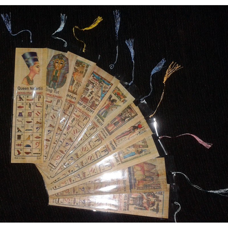10 bookmarks printed papyrus