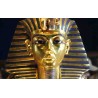 Golden mask ot King Tutankhamen painted papyrus